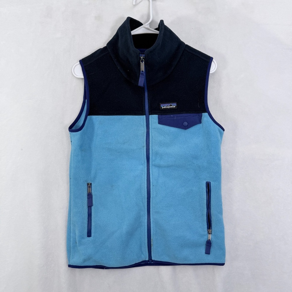 Patagonia Synchilla Snap T Vest Womens S Blue Full Zip Fleece Lightweight
